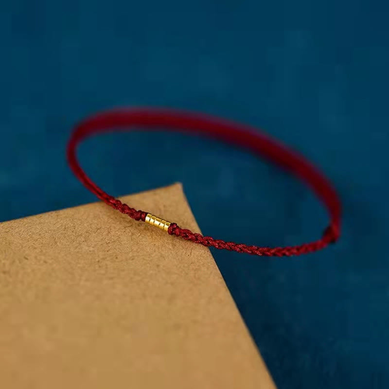 Buddha Stones Blessings for Clear Connections 925 Sterling Silver Lucky Golden Bead String Bracelet Anklet Includes Gift Message Card