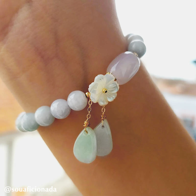 Buddha Stones Hoping for Purity and PeaceNatural White Jade Bracelet Includes Gift Message Card