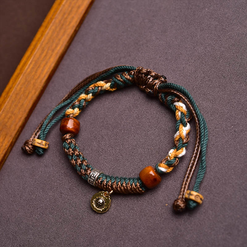 Buddha Stones Cheers to Harmony and Blessings Tibetan Rope Bracelet Includes Gift Message Card