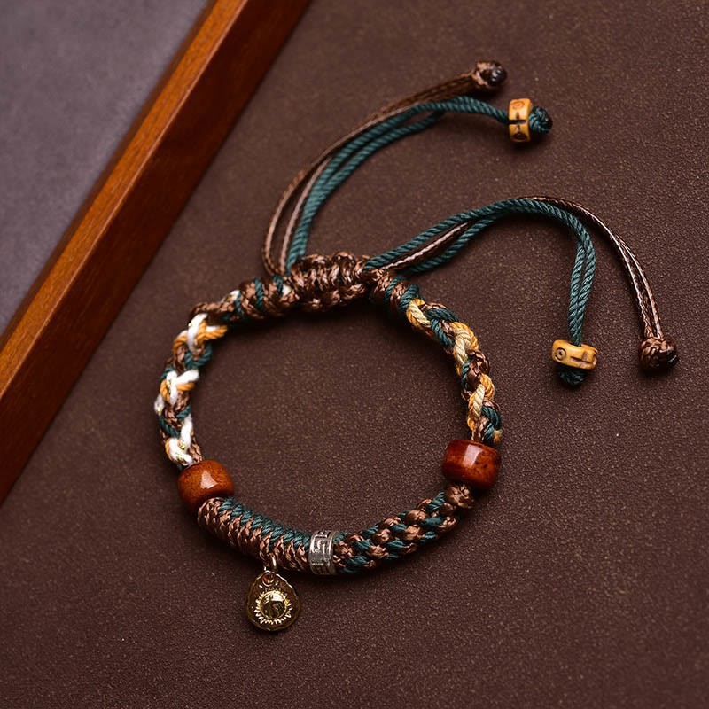Buddha Stones Cheers to Harmony and Blessings Tibetan Rope Bracelet Includes Gift Message Card