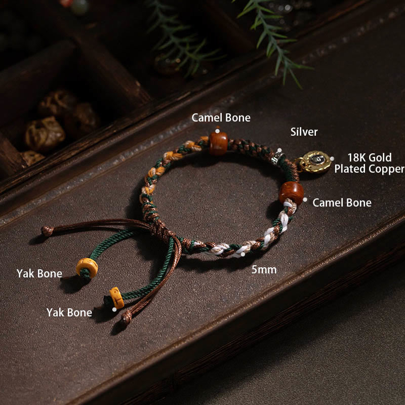 Buddha Stones Cheers to Harmony and Blessings Tibetan Rope Bracelet Includes Gift Message Card