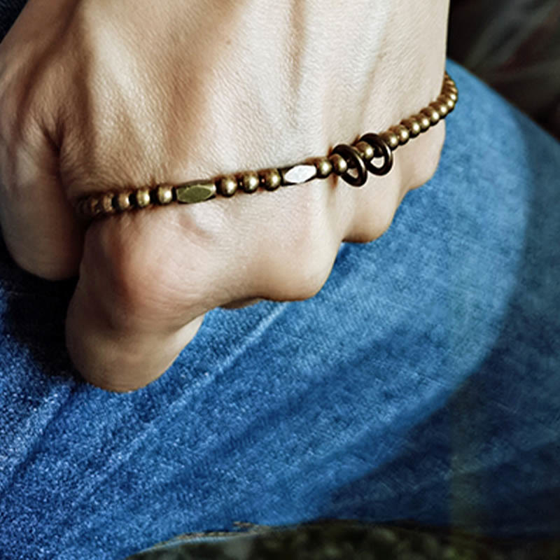 Buddha Stones Wishing You Balance and Strength Brass Bracelet Includes Gift Message Card