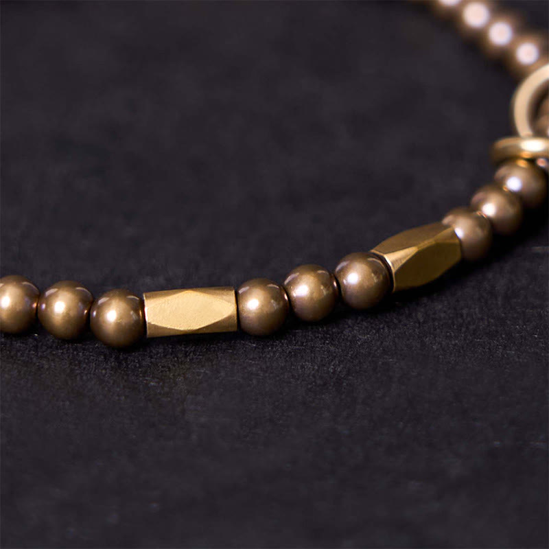 Buddha Stones Wishing You Balance and Strength Brass Bracelet Includes Gift Message Card