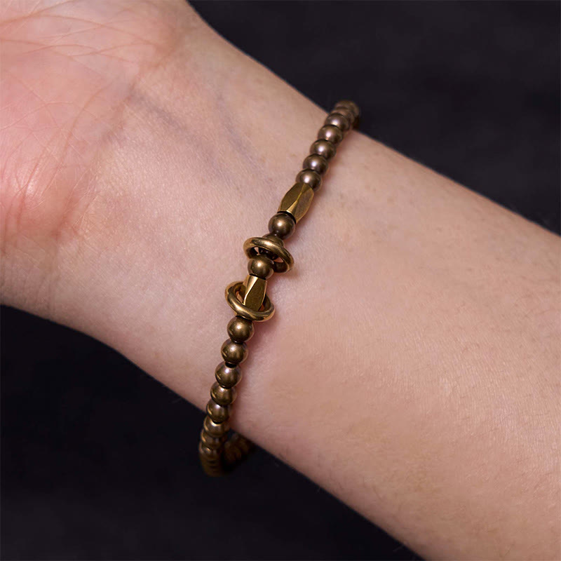Buddha Stones Wishing You Balance and Strength Brass Bracelet Includes Gift Message Card
