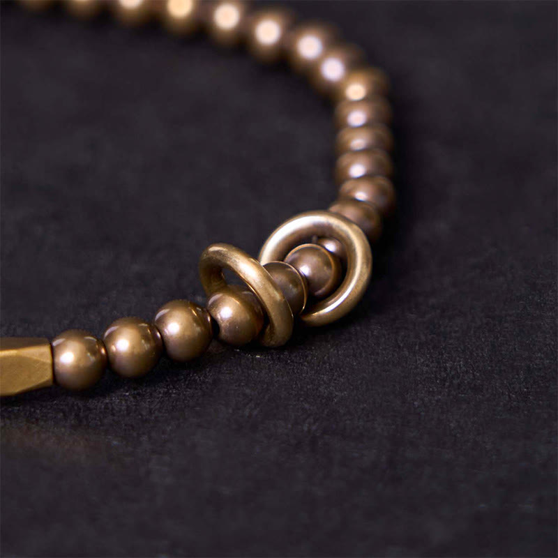 Buddha Stones Wishing You Balance and Strength Brass Bracelet Includes Gift Message Card
