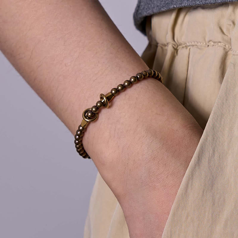 Buddha Stones Wishing You Balance and Strength Brass Bracelet Includes Gift Message Card