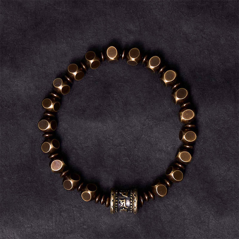 Buddha Stones Wishing You Balance and Strength Brass Amulet Bracelet Includes Gift Message Card