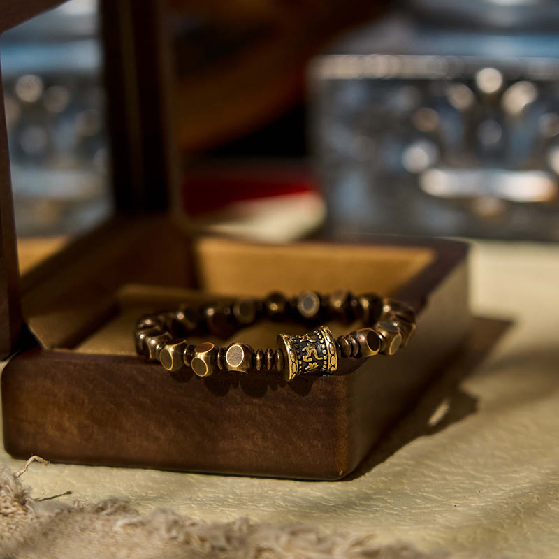 Buddha Stones Wishing You Balance and Strength Brass Amulet Bracelet Includes Gift Message Card