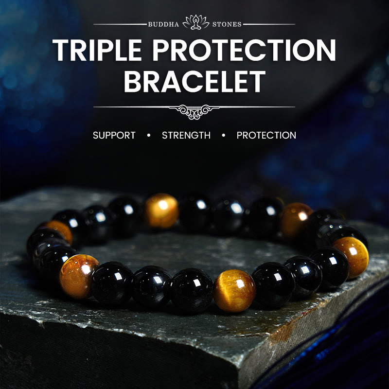 Buddha Stones Sending You Power and Protection Tiger's Eye Bracelet Includes Gift Message Card
