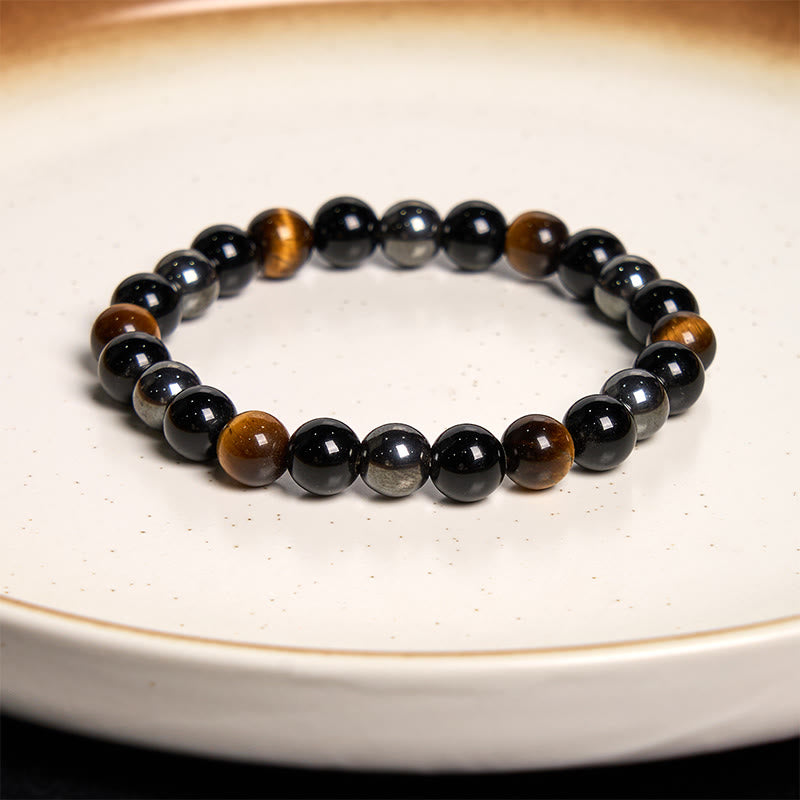 Buddha Stones Sending You Power and Protection Tiger's Eye Bracelet Includes Gift Message Card