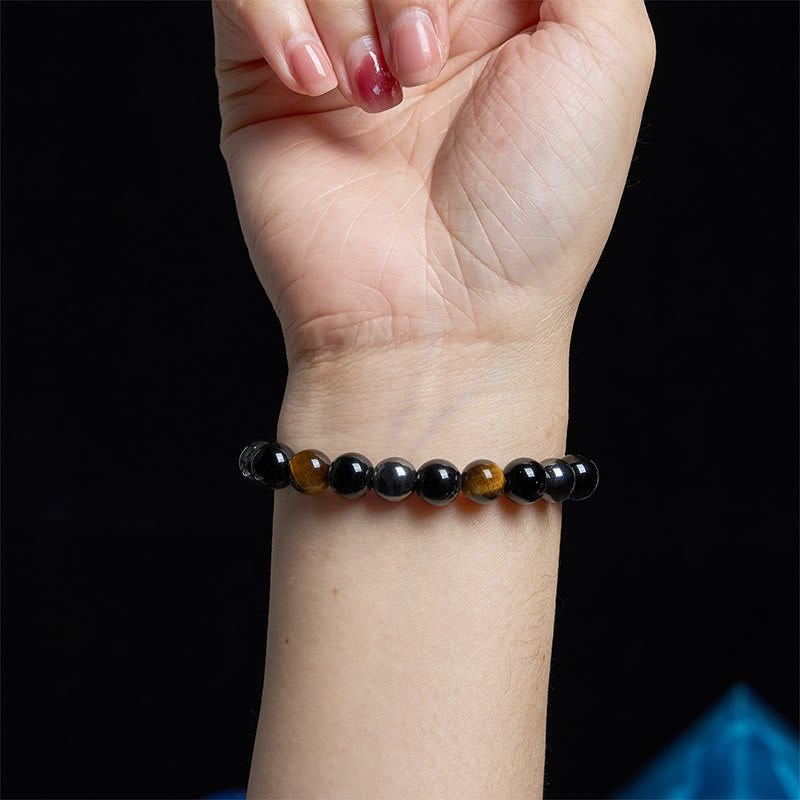 Buddha Stones Sending You Power and Protection Tiger's Eye Bracelet Includes Gift Message Card