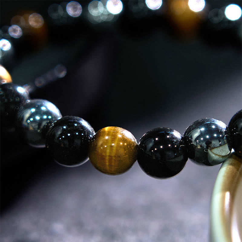 Buddha Stones Sending You Power and Protection Tiger's Eye Bracelet Includes Gift Message Card