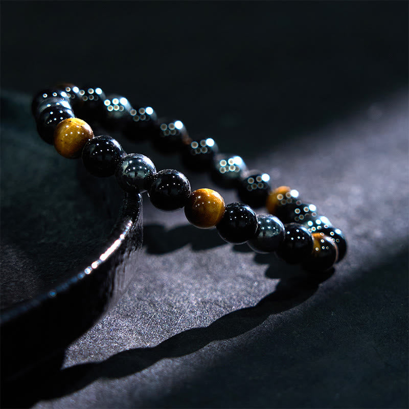 Buddha Stones Sending You Power and Protection Tiger's Eye Bracelet Includes Gift Message Card