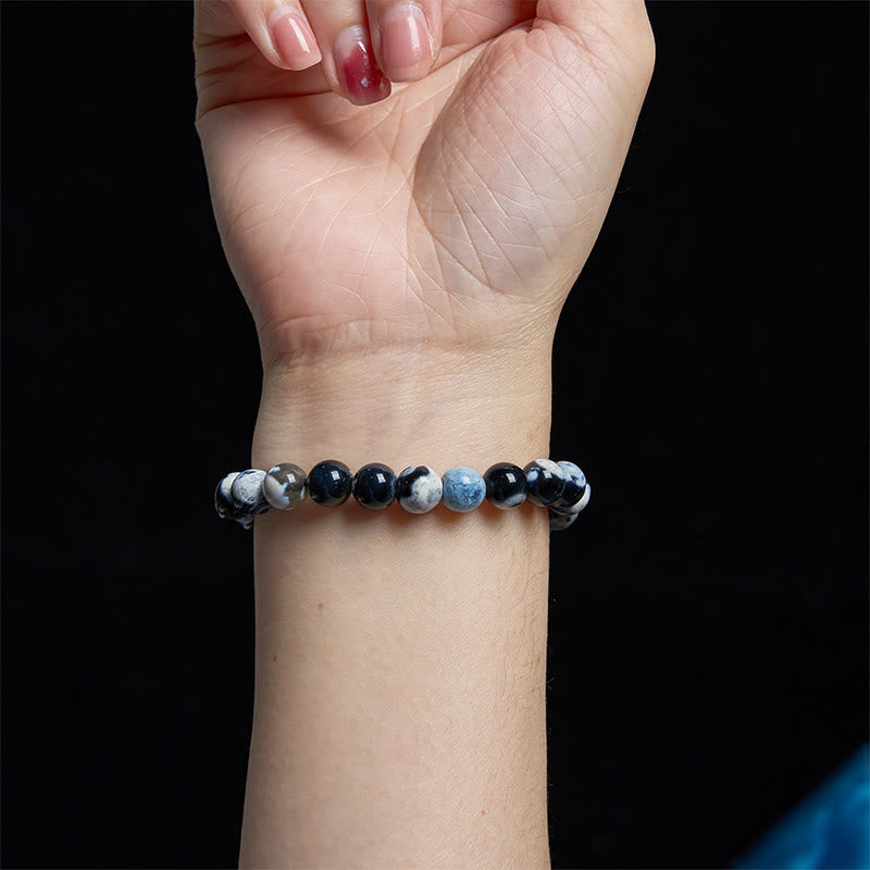 Buddha Stones May the Stars Guide Your Dreams Orca Agate Bracelet Includes Gift Message Card