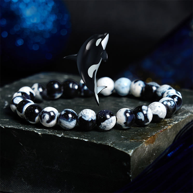 Buddha Stones May the Stars Guide Your Dreams Orca Agate Bracelet Includes Gift Message Card