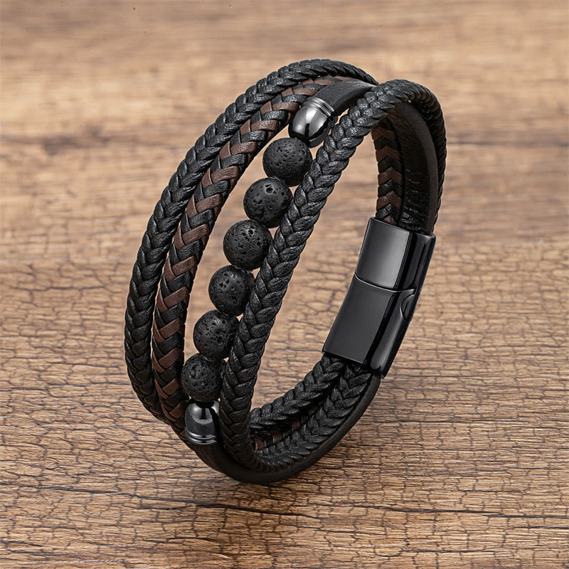 Buddha Stones Wishing Strength to Rise from Within Lava Rock Bracelet Includes Gift Message Card