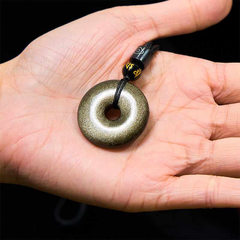 Buddha Stones All the best for Luck and Confidence Obsidian Necklace Includes Gift Message Card