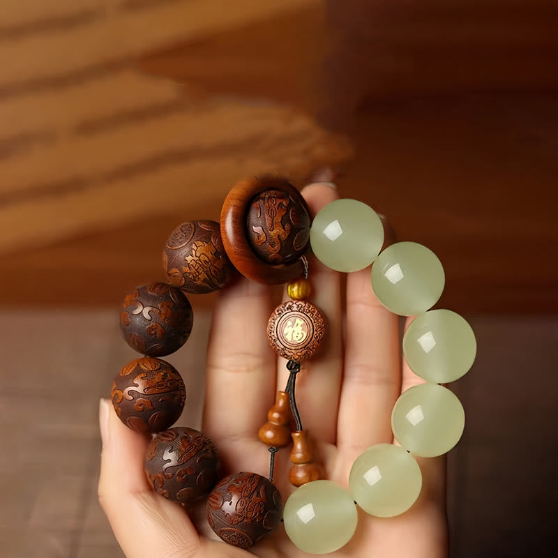 Buddha Stones Wishing You Wealth and Protection Sappan Wood Bracelet Includes Gift Message Card