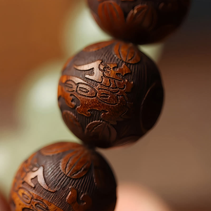 Buddha Stones Wishing You Wealth and Protection Sappan Wood Bracelet Includes Gift Message Card