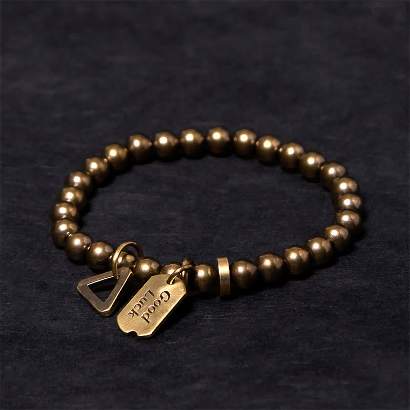 Buddha Stones Wishing You Good Luck Always Pure Copper Brass Bracelet Includes Gift Message Card