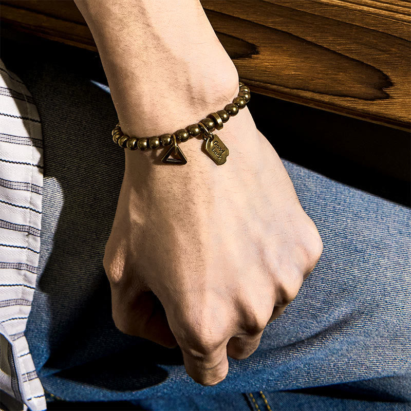 Buddha Stones Wishing You Good Luck Always Pure Copper Brass Bracelet Includes Gift Message Card