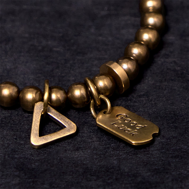 Buddha Stones Wishing You Good Luck Always Pure Copper Brass Bracelet Includes Gift Message Card