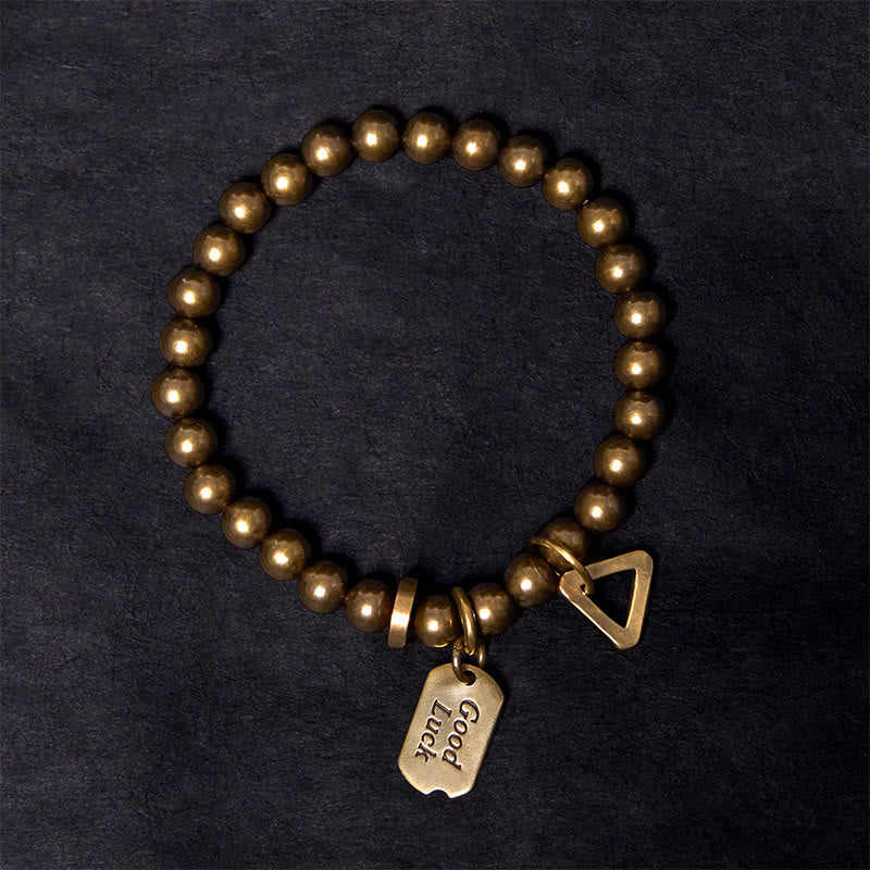 Buddha Stones Wishing You Good Luck Always Pure Copper Brass Bracelet Includes Gift Message Card