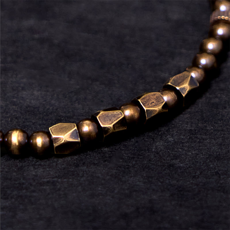 Buddha Stones Wishing You Balance and Strength Brass Beads Bracelet Includes Gift Message Card