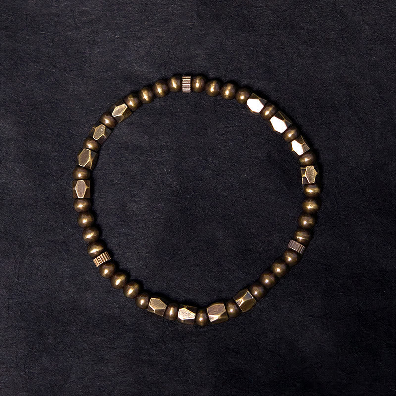 Buddha Stones Wishing You Balance and Strength Brass Beads Bracelet Includes Gift Message Card