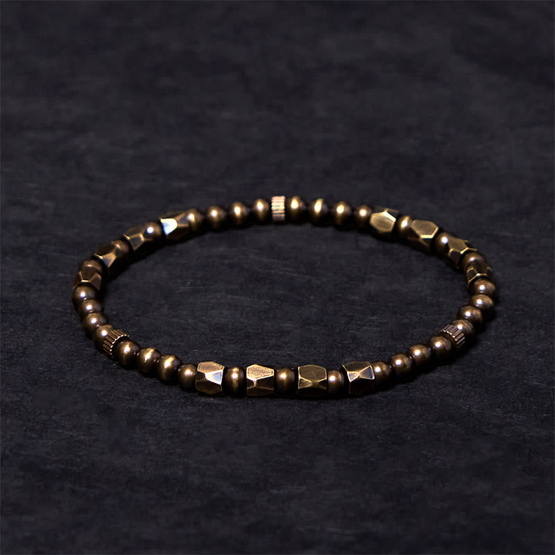 Buddha Stones Wishing You Balance and Strength Brass Beads Bracelet Includes Gift Message Card