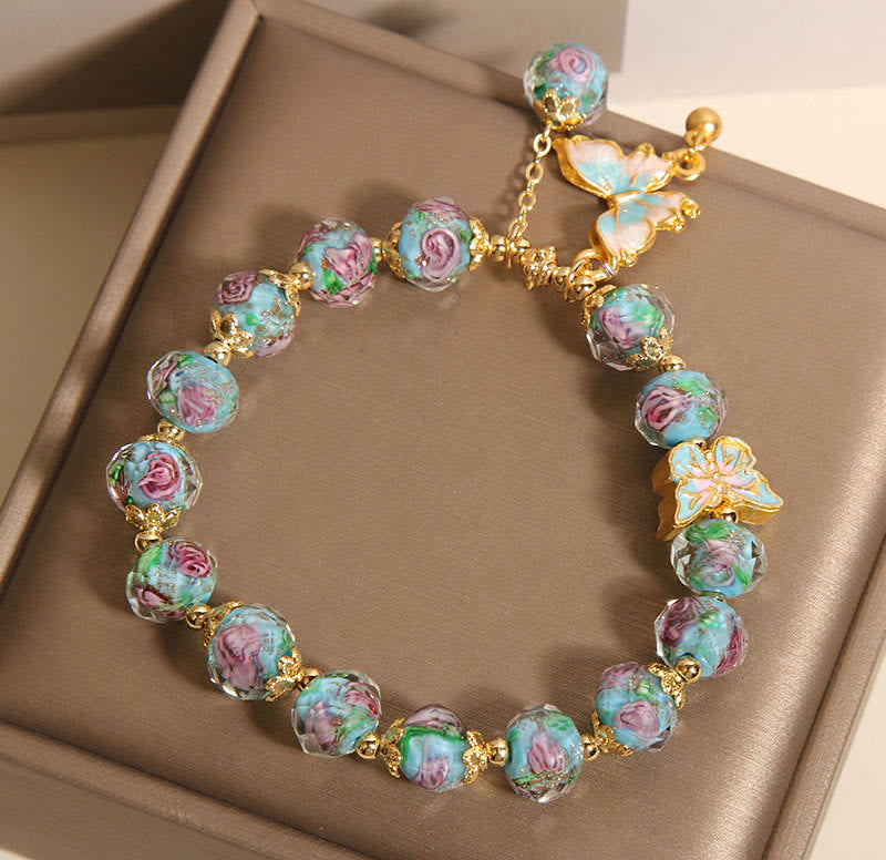 Buddha Stones Hoping for Love and Transformation Butterfly Bracelet Includes Gift Message Card