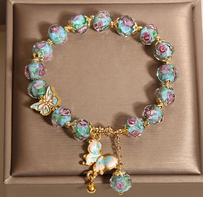 Buddha Stones Hoping for Love and Transformation Butterfly Bracelet Includes Gift Message Card