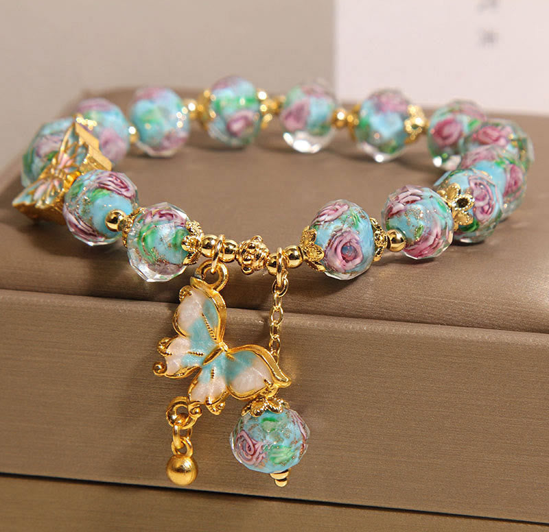Buddha Stones Hoping for Love and Transformation Butterfly Bracelet Includes Gift Message Card