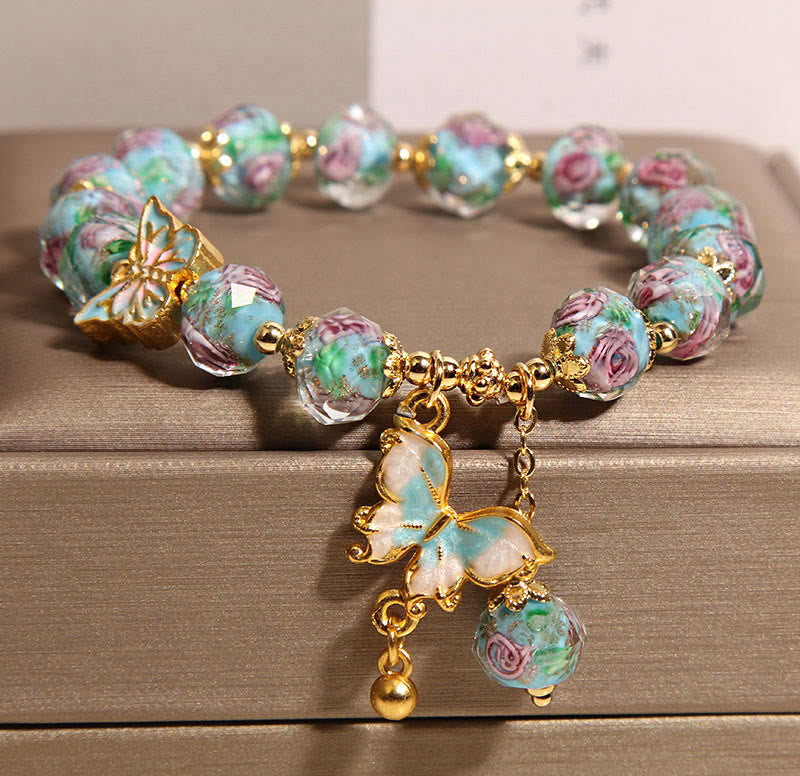 Buddha Stones Hoping for Love and Transformation Butterfly Bracelet Includes Gift Message Card