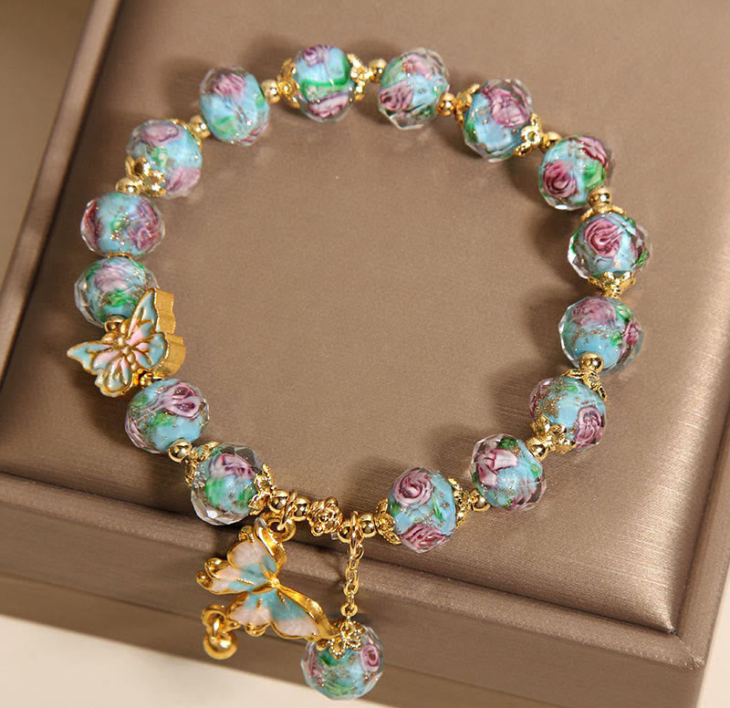 Buddha Stones Hoping for Love and Transformation Butterfly Bracelet Includes Gift Message Card