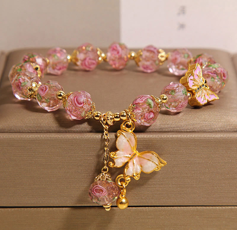 Buddha Stones Hoping for Love and Transformation Butterfly Bracelet Includes Gift Message Card