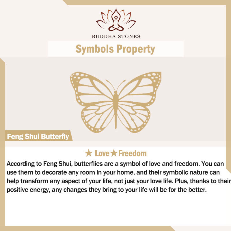 Buddha Stones Hoping for Love and Transformation Butterfly Bracelet Includes Gift Message Card