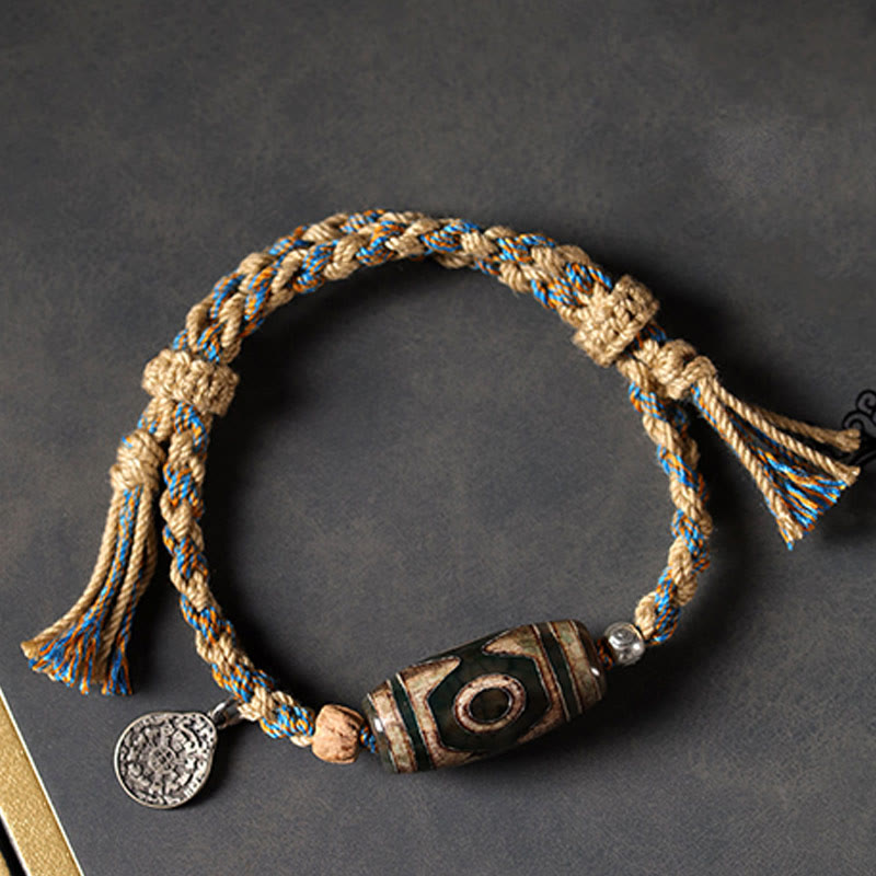 Buddha Stones May Blessings Protect Your Journey Dzi Bead Bracelet Includes Gift Message Card