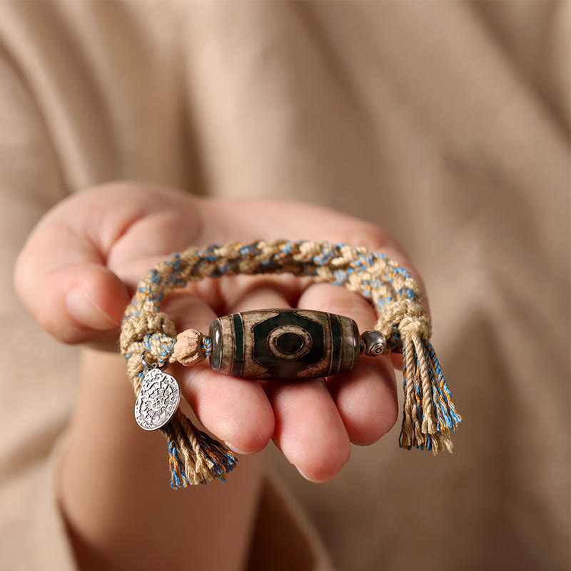 Buddha Stones May Blessings Protect Your Journey Dzi Bead Bracelet Includes Gift Message Card