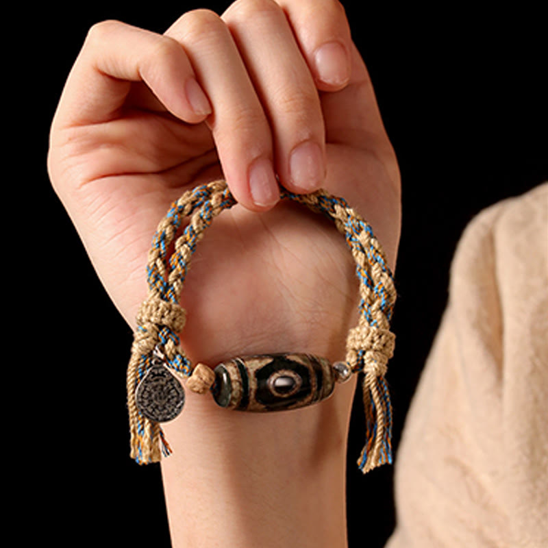 Buddha Stones May Blessings Protect Your Journey Dzi Bead Bracelet Includes Gift Message Card