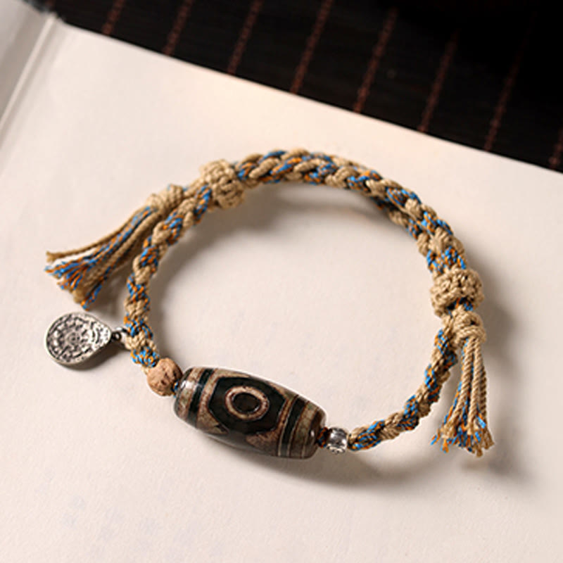 Buddha Stones May Blessings Protect Your Journey Dzi Bead Bracelet Includes Gift Message Card