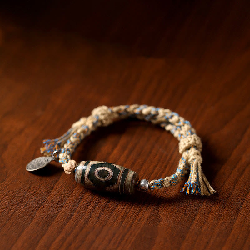 Buddha Stones May Blessings Protect Your Journey Dzi Bead Bracelet Includes Gift Message Card