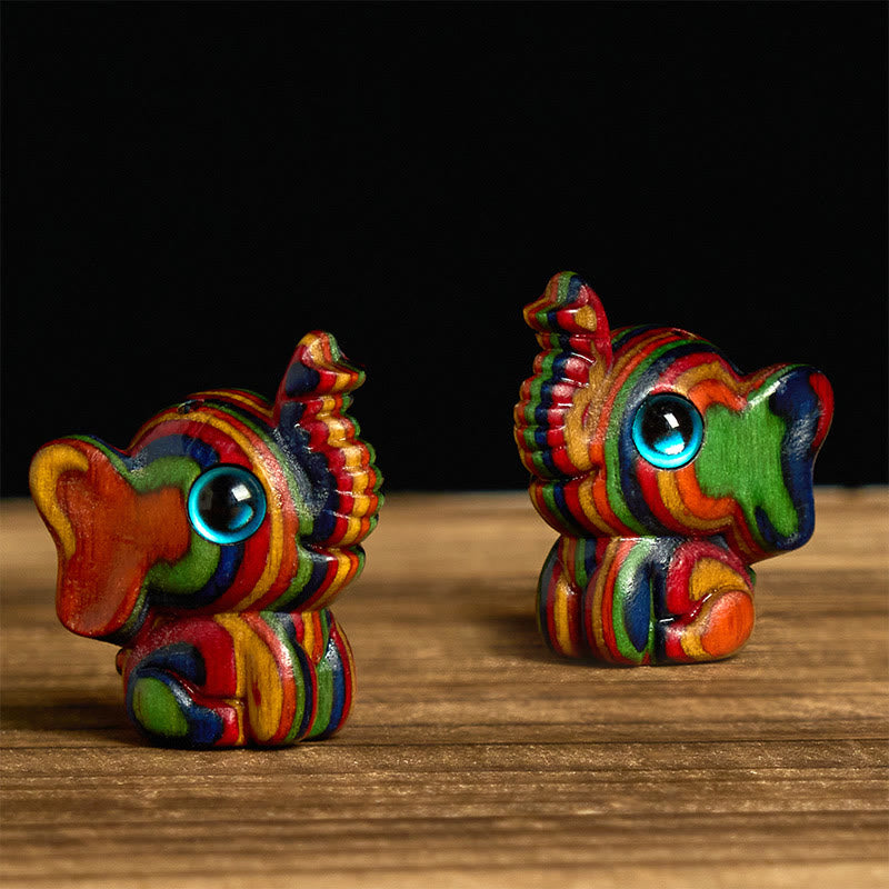 Buddha Stones Hoping for Strength and Good Fortune 2Pcs Mini Elephant Includes Gift Message Card
