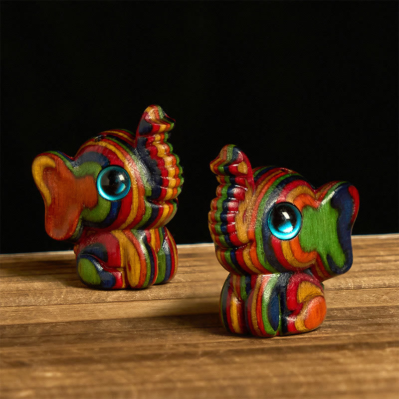 Buddha Stones Hoping for Strength and Good Fortune 2Pcs Mini Elephant Includes Gift Message Card