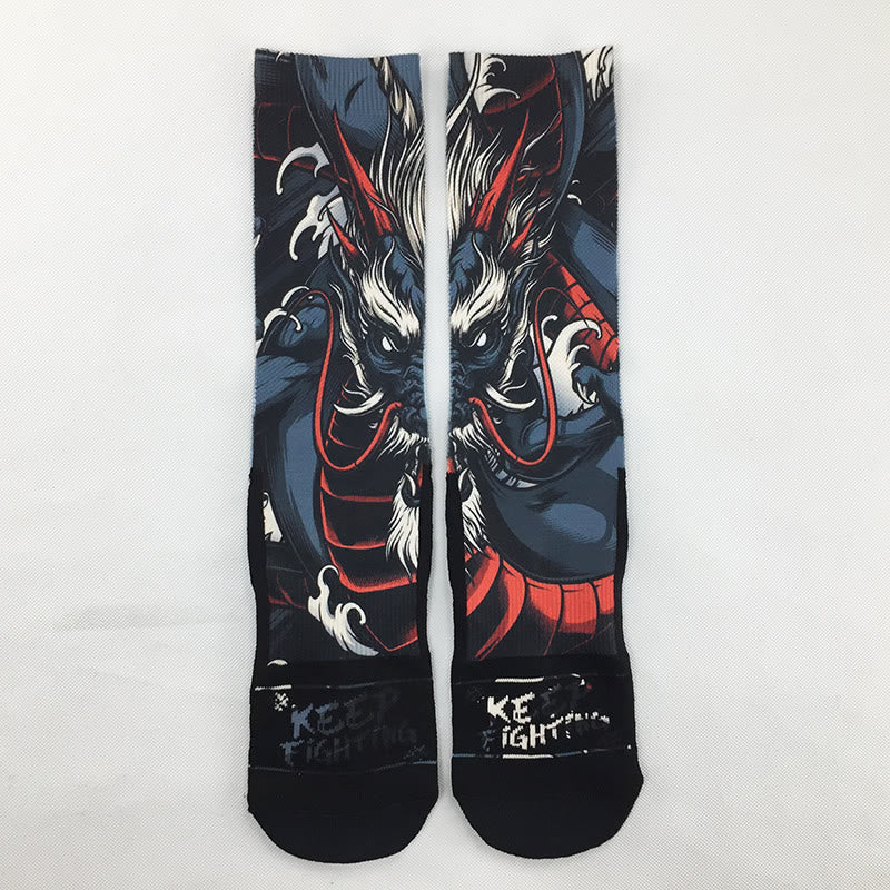 Buddha Stones Fortress of the Mind Casual Dragon Micro Crew Men's Socks Includes Gift Message Card