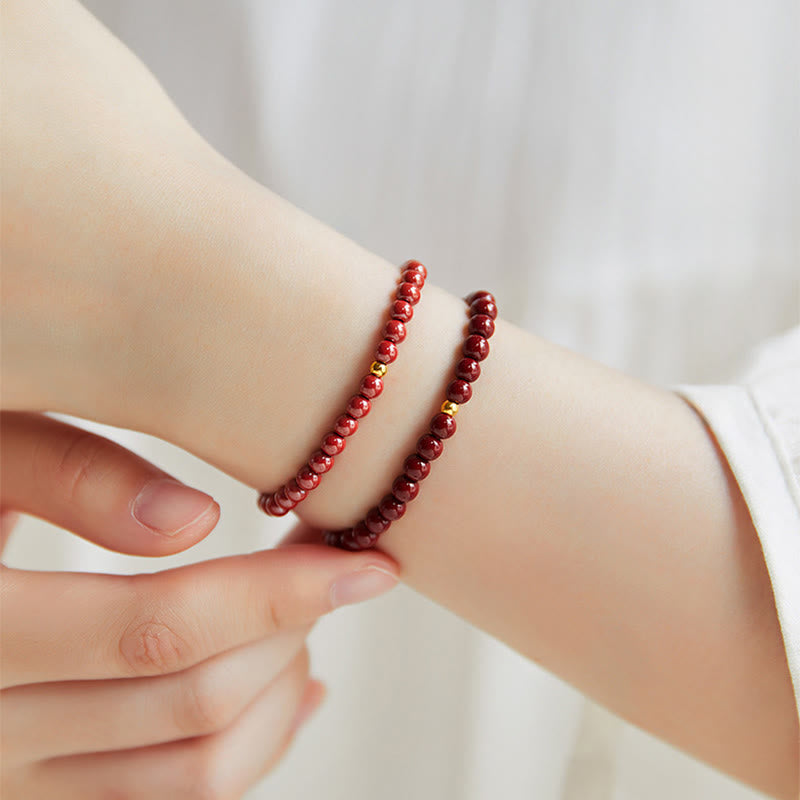Buddha Stones Wishing Protection and Energy Cinnabar Bracelet Includes Gift Message Card