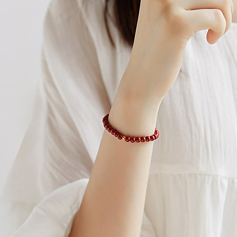 Buddha Stones Wishing Protection and Energy Cinnabar Bracelet Includes Gift Message Card
