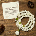 Buddha Stones Hoping for Serenity and Mindfulness Bodhi Lotus Mala Includes Gift Message Card