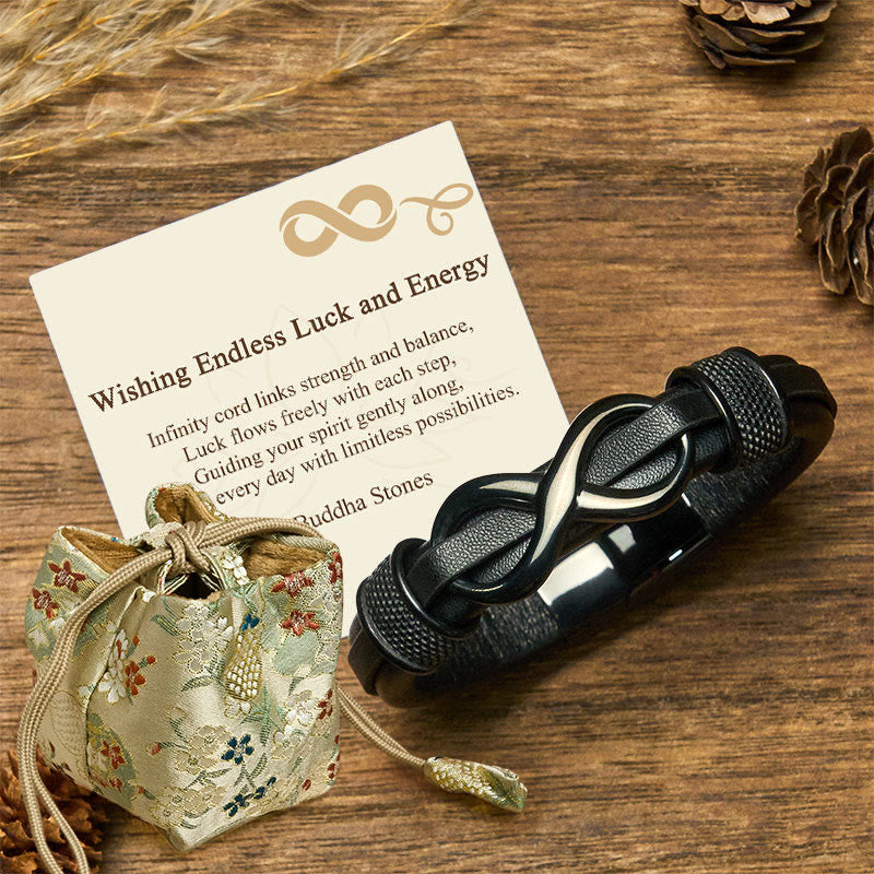 Buddha Stones Wishing Endless Luck and Energy Endless Knot Bracelet Includes Gift Message Card