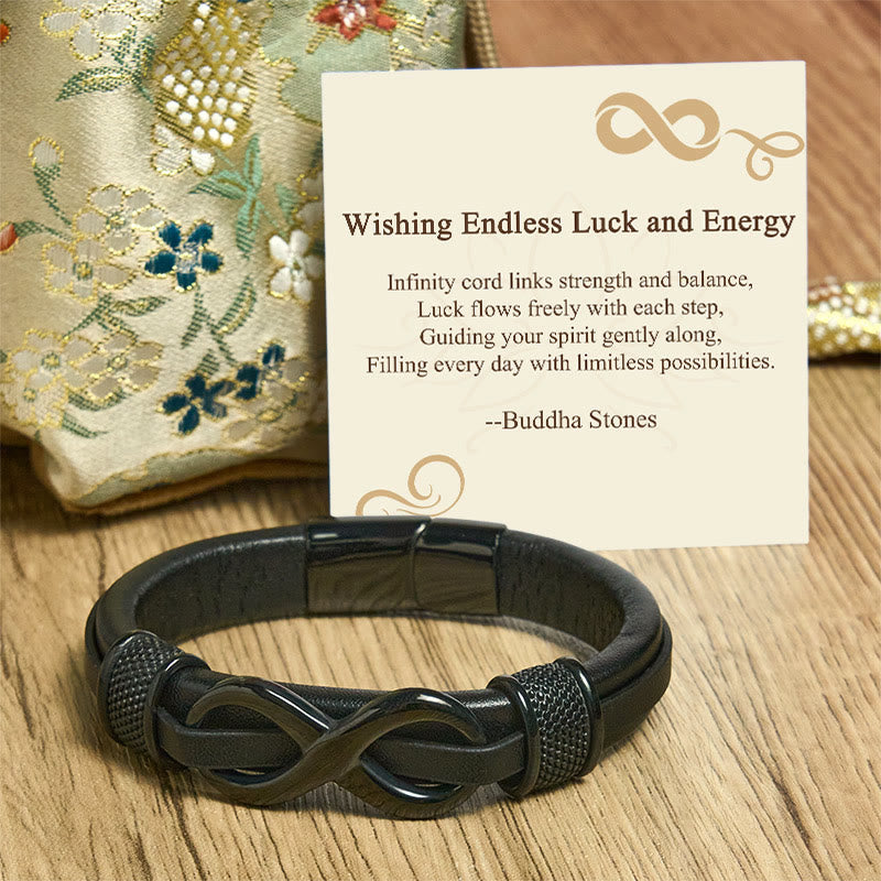 Buddha Stones Wishing Endless Luck and Energy Endless Knot Bracelet Includes Gift Message Card